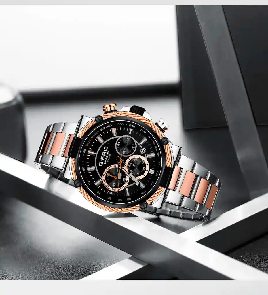 Reloj G-force H3829g Cronografo Funcional Acero + Estuche