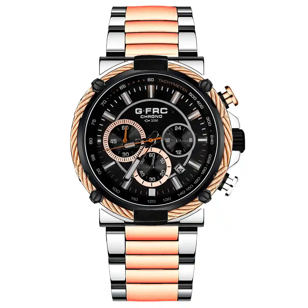 Reloj G-force H3829g Cronografo Funcional Acero + Estuche