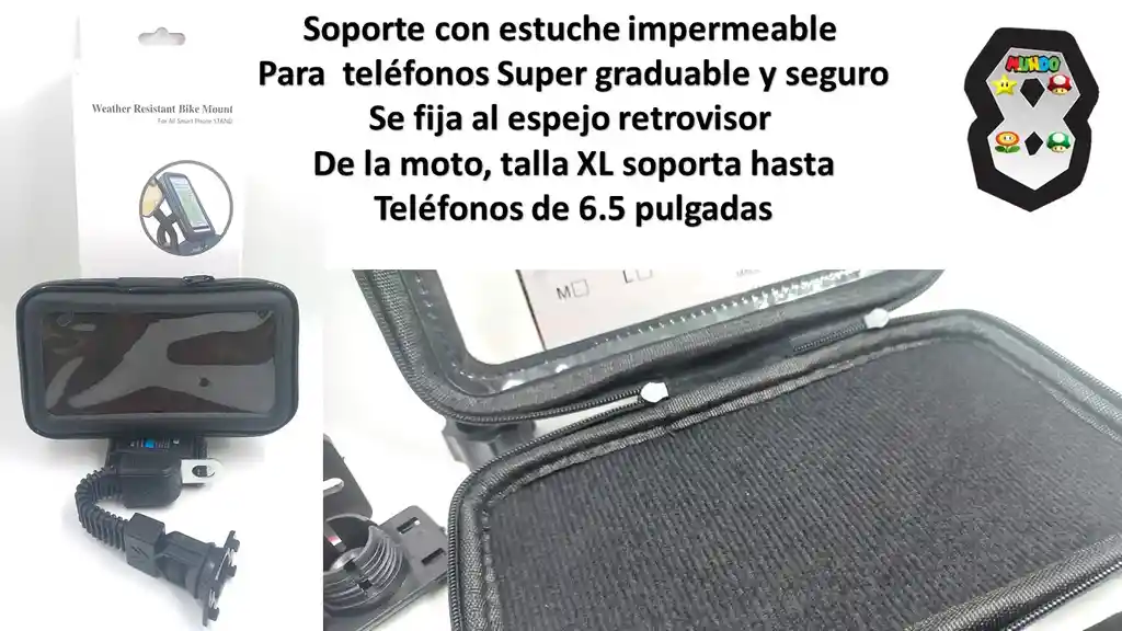 Soporte Telefono Para Moto Espejo