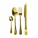 Set Cubiertos De Acero Inoxidable Dorado 24 Piezas Plateadas Utensilios Vajilla