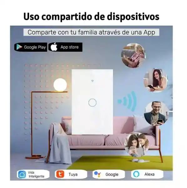 Interruptor Inteligente Wifi Alexa Google Switch 2 Botones