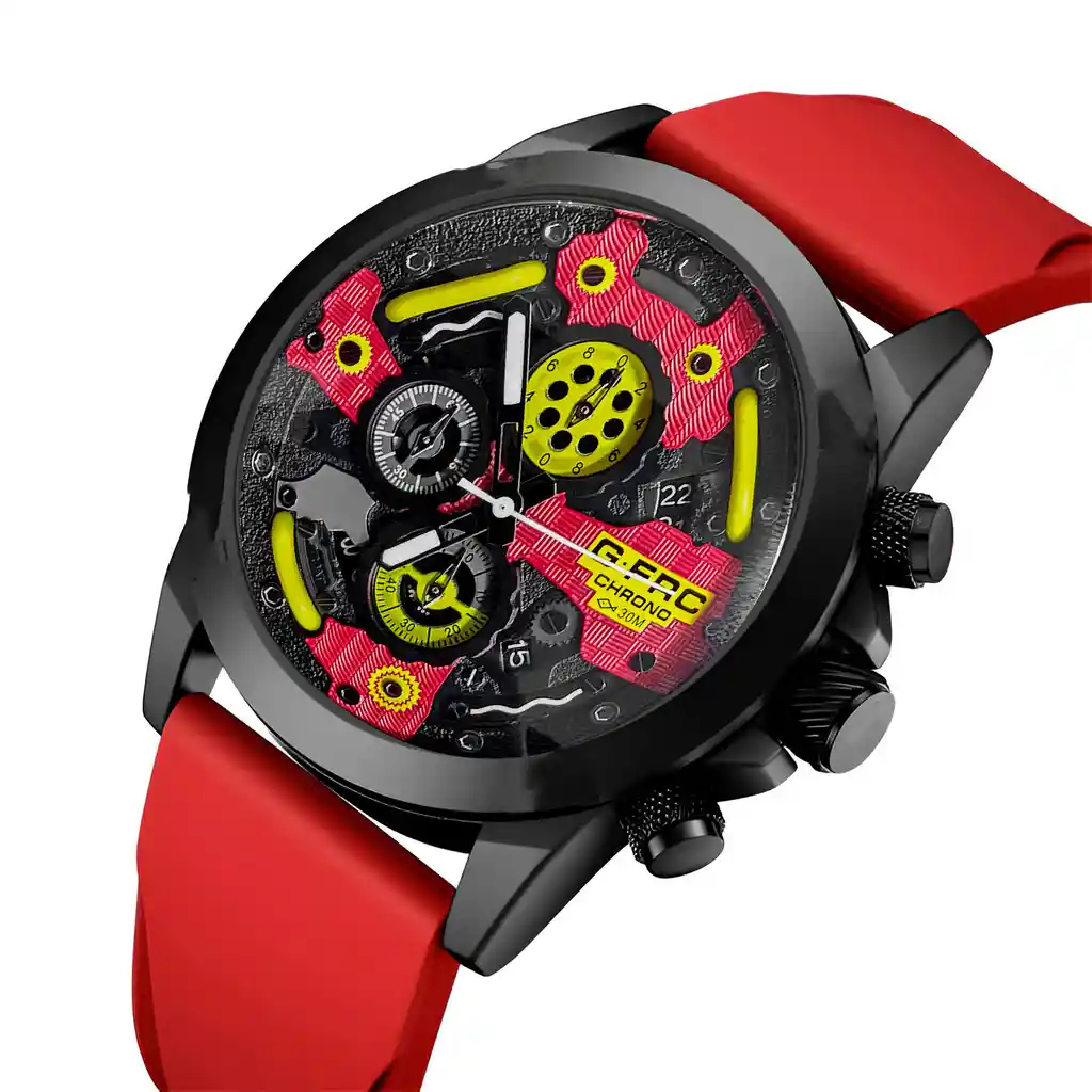 Reloj G-force H3788g Cronografo Funcional Goma + Estuche