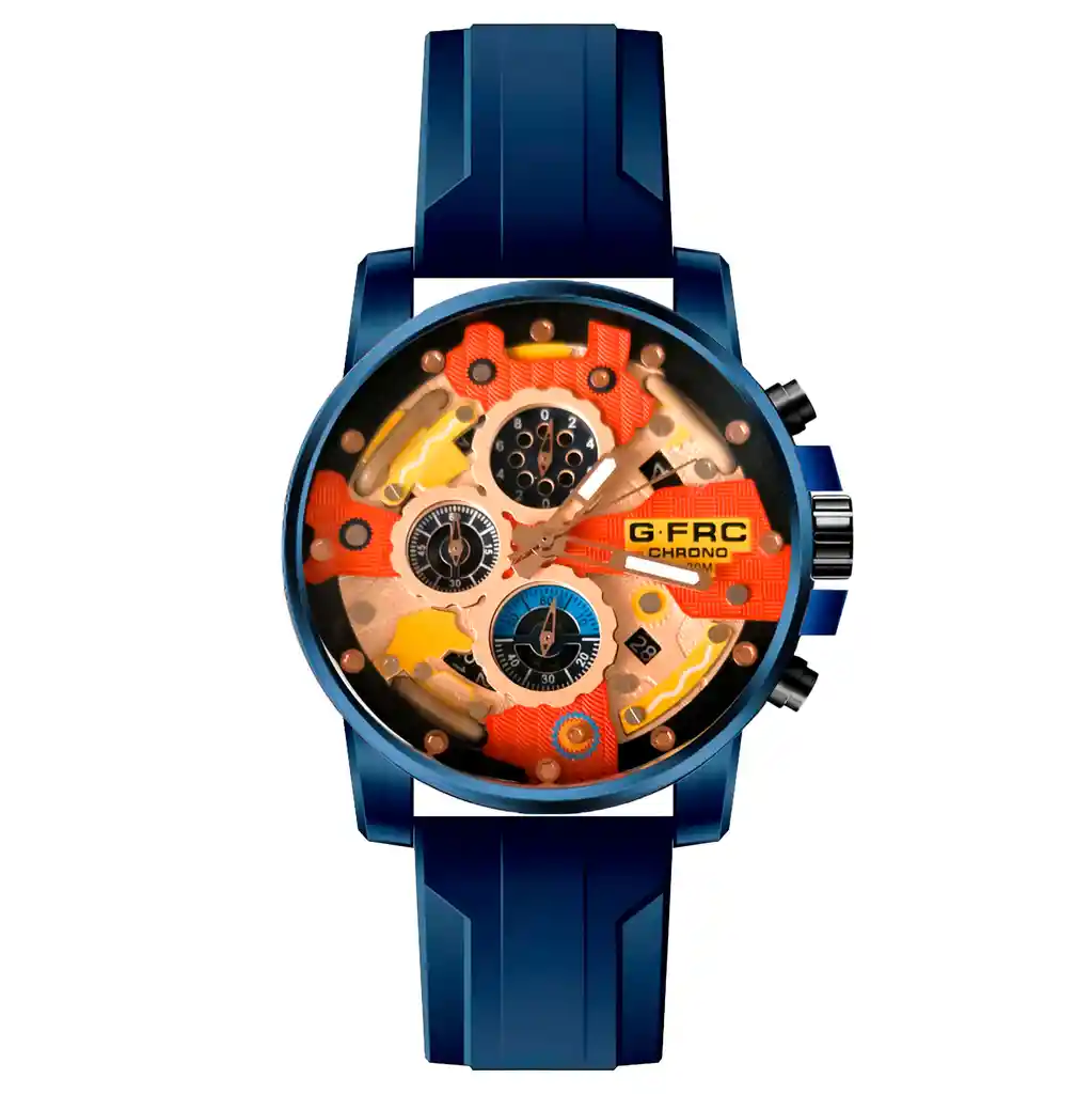 Reloj G-force H3788g Cronografo Funcional Goma + Estuche