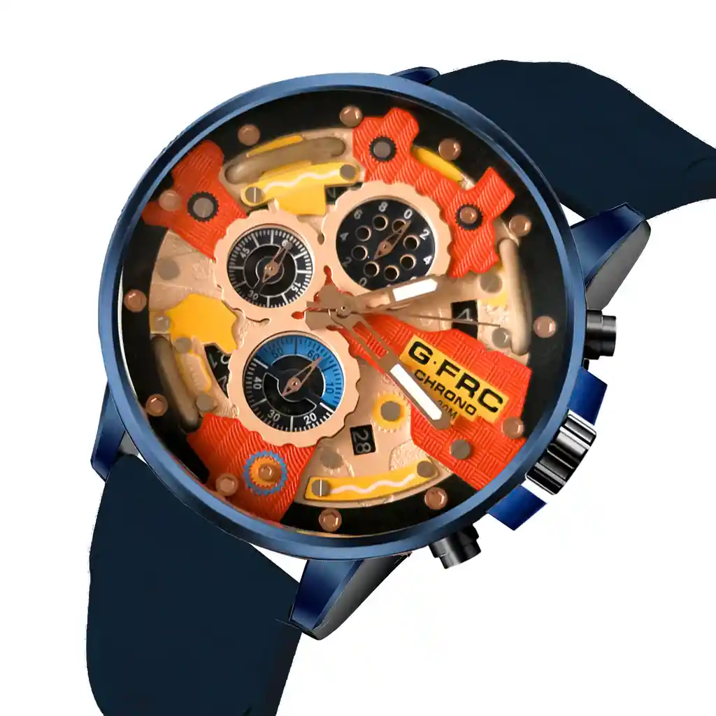 Reloj G-force H3788g Cronografo Funcional Goma + Estuche