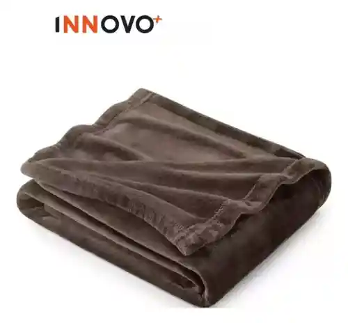 Cobija Manta Térmica Suave Piel Durazno 180 X 240 Cafe Liviana