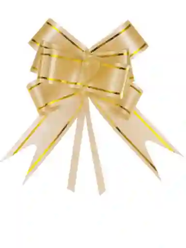 Moño Magico De Cinta Metalizado Para Regalo Dorado X1
