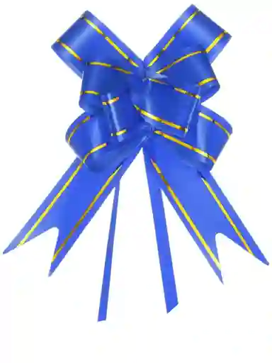 Moño Magico De Cinta Metalizado Para Regalo Azul X1