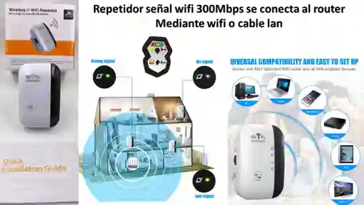 Repetidor Wifi Rompe Muros 300mbps Trae Puerto Lan