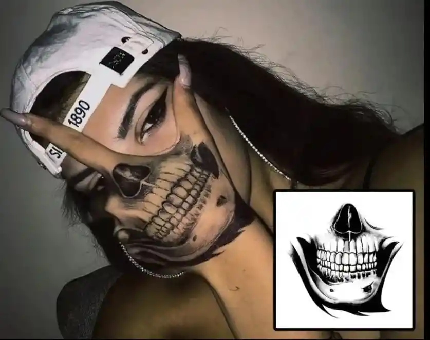 Tatuaje Temporal Diseño Calavera