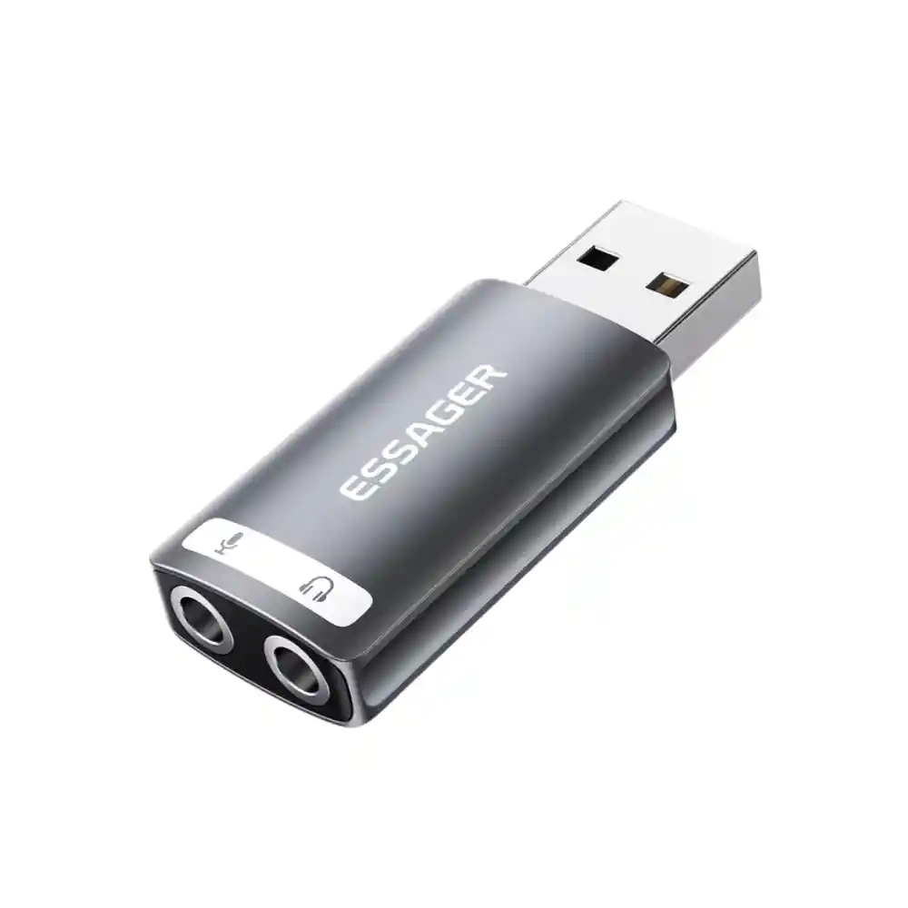 Adaptador Usb A Jack 3.5 Tarjeta De Sonido Microfono Externa