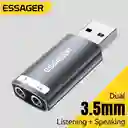 Adaptador Usb A Jack 3.5 Tarjeta De Sonido Microfono Externa