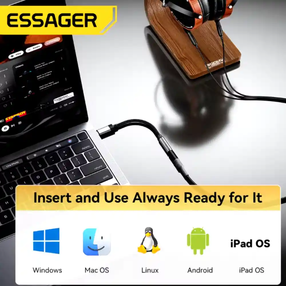 Adaptador Audifono Usb C A Jack 3.5 Mm Galaxy Ipad Pro Pixel