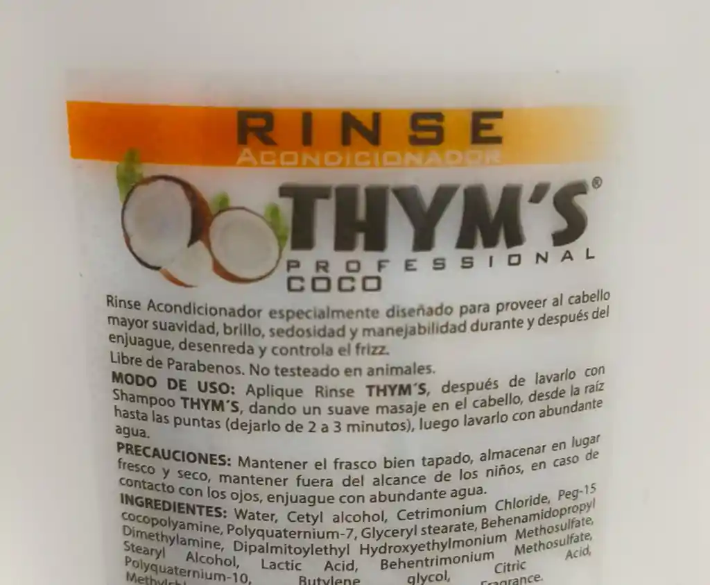 Rinse Acondicionador Thym´s Coco 4000 Ml
