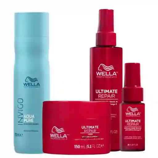 Kit Reparador Wella Ultimate Repair + Shampoo Aqua Pure