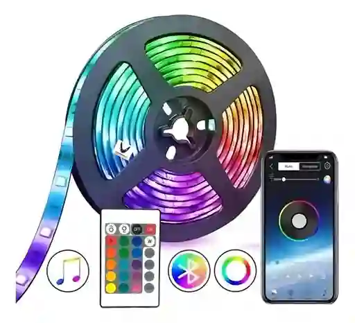 Cinta Led Rgb Bluetooth Luces Tv Hogar 10mts Luz Color Rgb