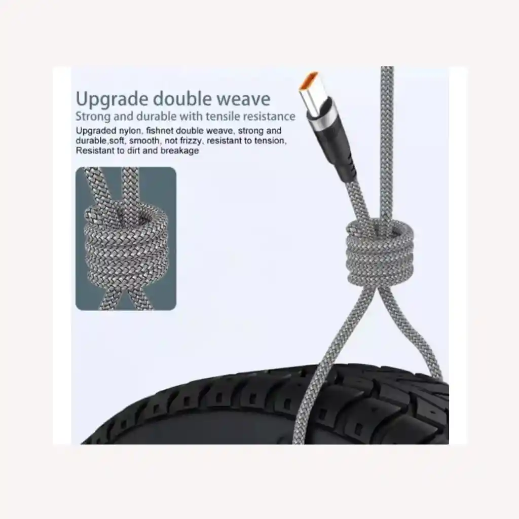Cable De Carga Y Datos Usb A Tipo C 2.1 A Trenzado Unitec 3m