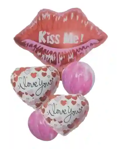 Bouquet X5 Globos Metálizados I Love You