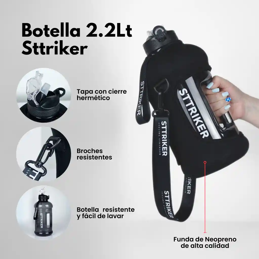 Termo Sttriker Medio Galón 2,2l Agua Bolso Funda Estuche