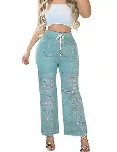 Pantalón Palazzo Encaje (ojalillo) Con Short