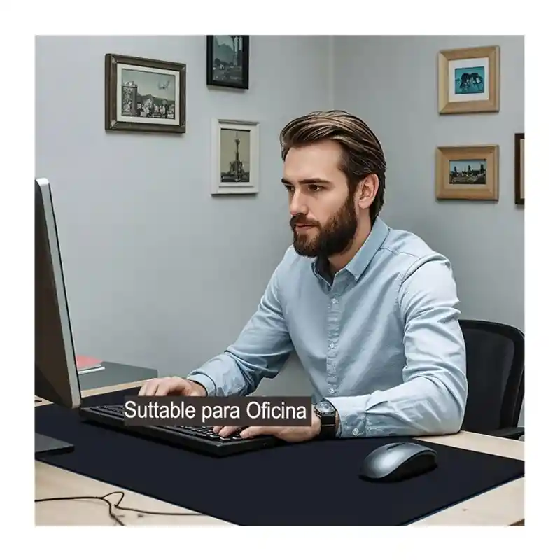 Alfombrilla Pad Mouse Con Base Antideslizante Color Negro