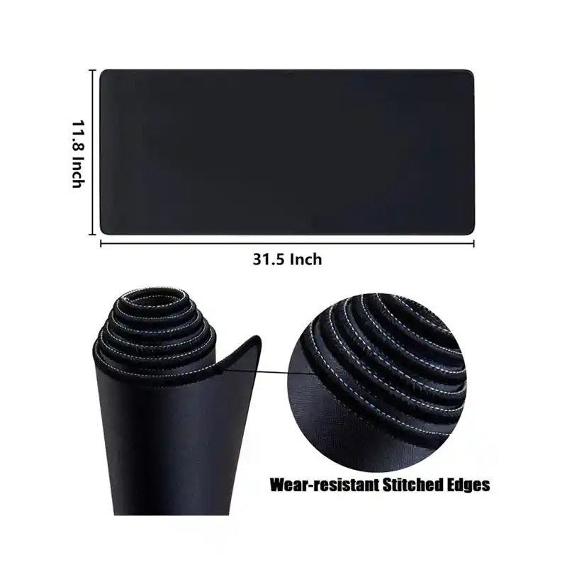 Alfombrilla Pad Mouse Con Base Antideslizante Color Negro