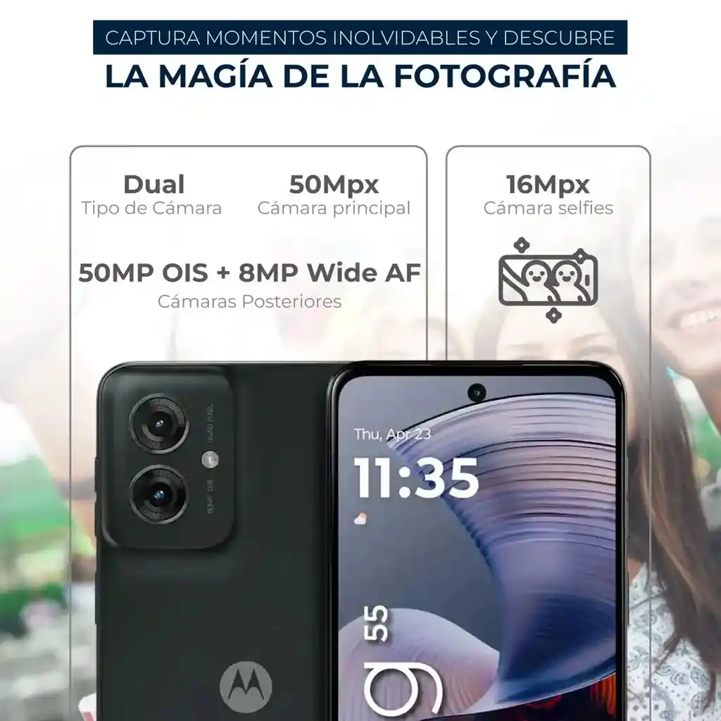 Celular Motorola Moto G55 5g 256gb /8gb Blk + Band 9 Active Wht