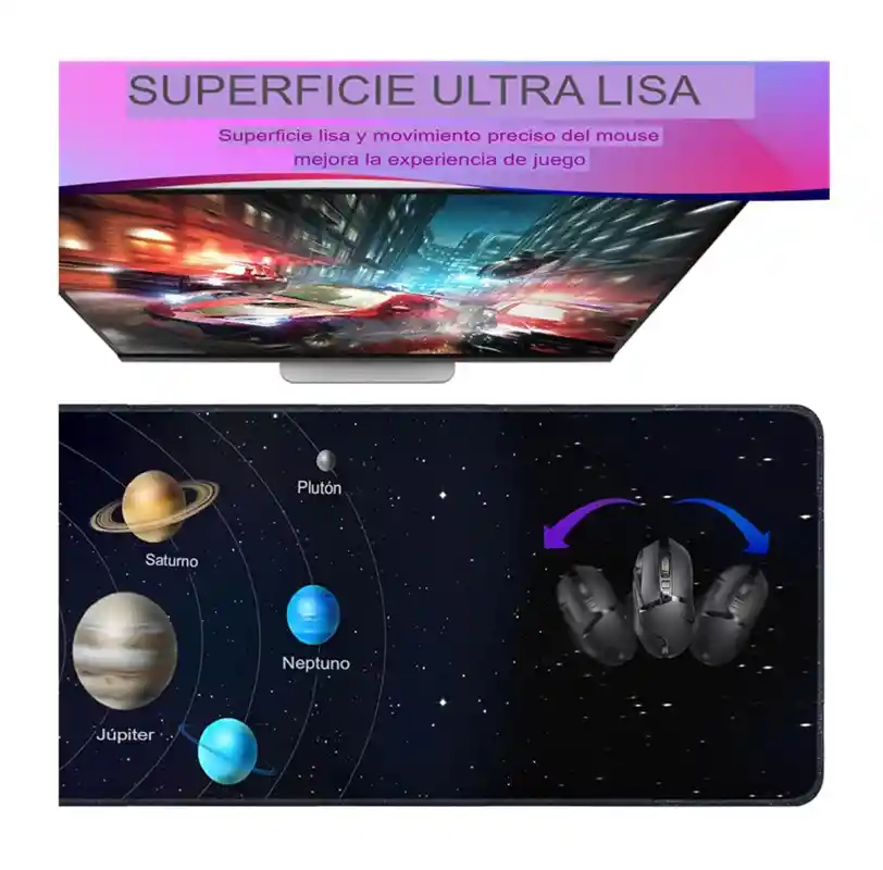 Alfombrilla De Sisitema Solar Pad Mouse Con Base Antideslizante