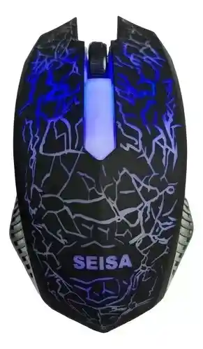 Mouse Tipo Gamer De Juego Seisa Dn-a401 Multicolor Color Negro