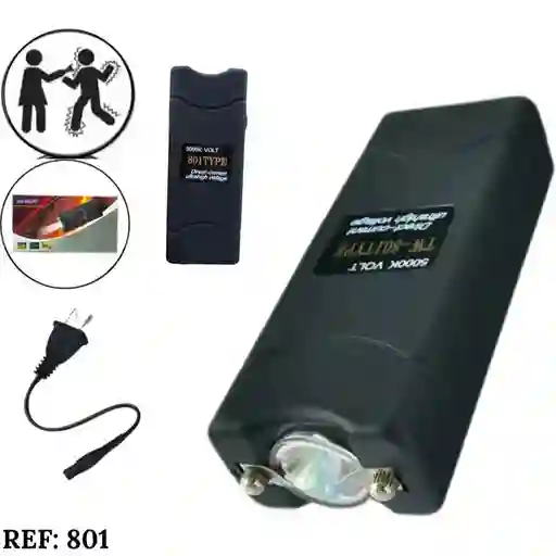 Taser Tabano Defensa Personal Con Linterna Cargador Estuche En Lona 801