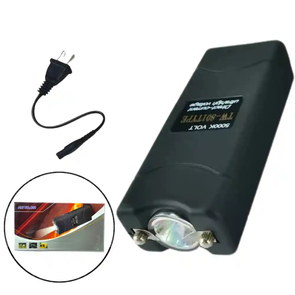 Taser Tabano Defensa Personal Con Linterna Cargador Estuche En Lona 801