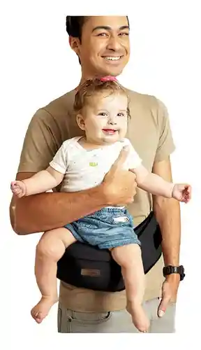 Canguro Portador Ergonómico Cintura Para Bebés De 0 A 4 Años Negro Innovo