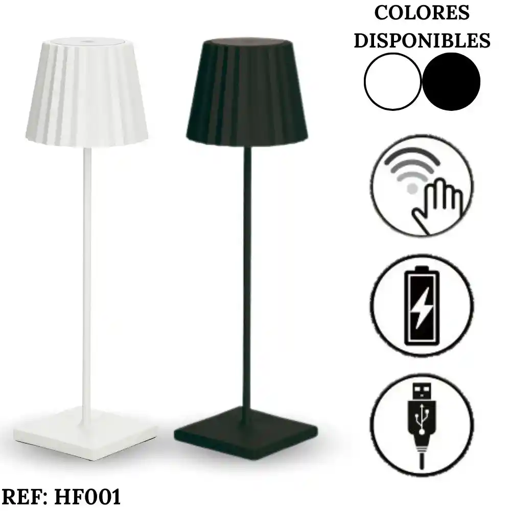 Lampara Led De Mesa Escritorio Recargable Tactil Diseño Elegante Hf001