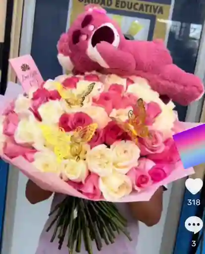 Bouquet 50 Rosas Con Lotso