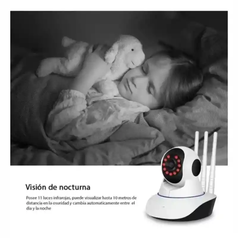 Cámara Seguridad Robot Wifi Nocturna Hd 1080p 3 Antenas