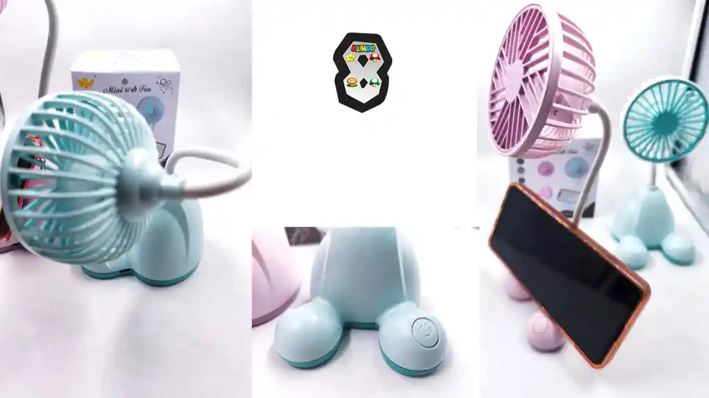 Ventilador Mini Recargable Con Pedestal Telefono