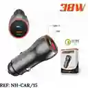 Cargador Carro Cigarrera 38w Carga Rapida Usb Tipo C