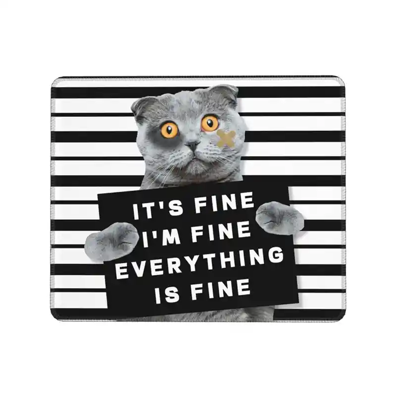 Alfombrilla De Gato Malo Pad Mouse Antideslizante 20x25cm