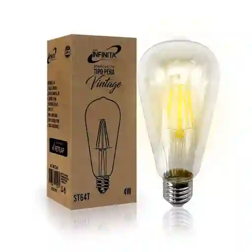 Bombillo Led Vintage T-pera Ambar 4w (64mm) (infst64)