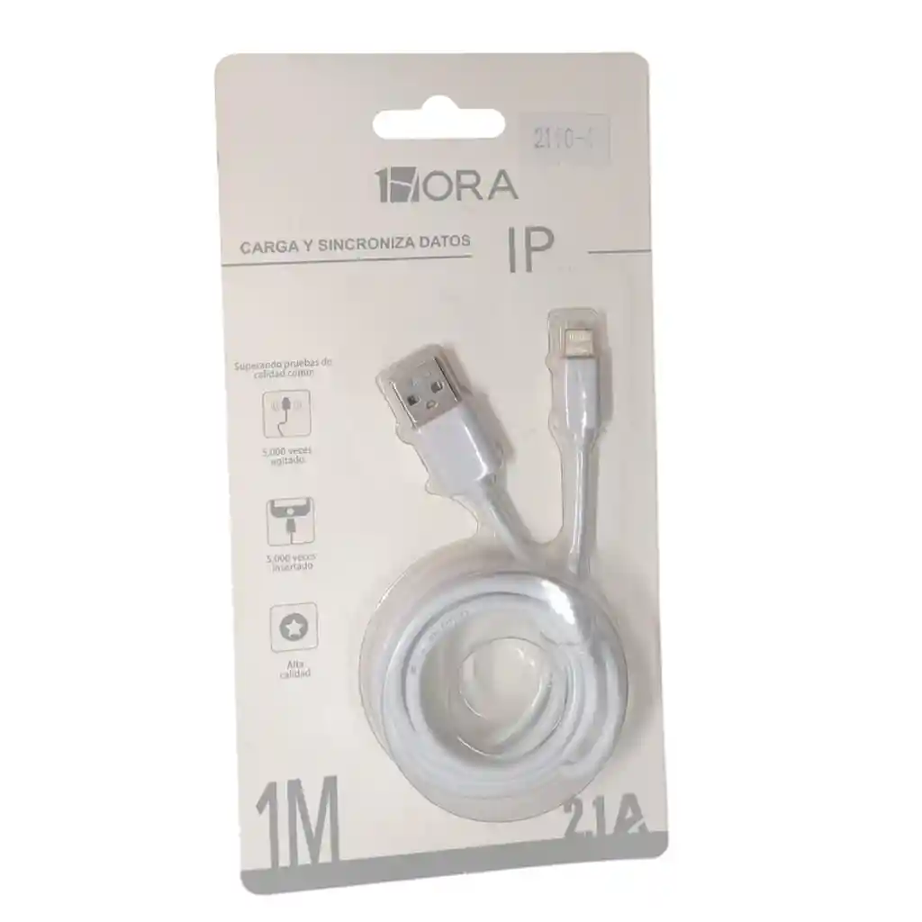 Cable Para Iphone De 1 Metro 2.1a Carga Y Sincroniza Datos