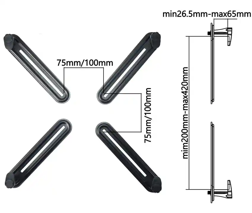 Kit Adaptadores Monitores No-vesa Sin Huecos Techgo Xm-01