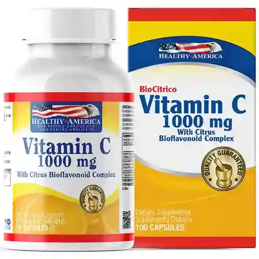 Vitamin C 1.000 Plus Bioflavonoides Healthy America 100 Tabletas