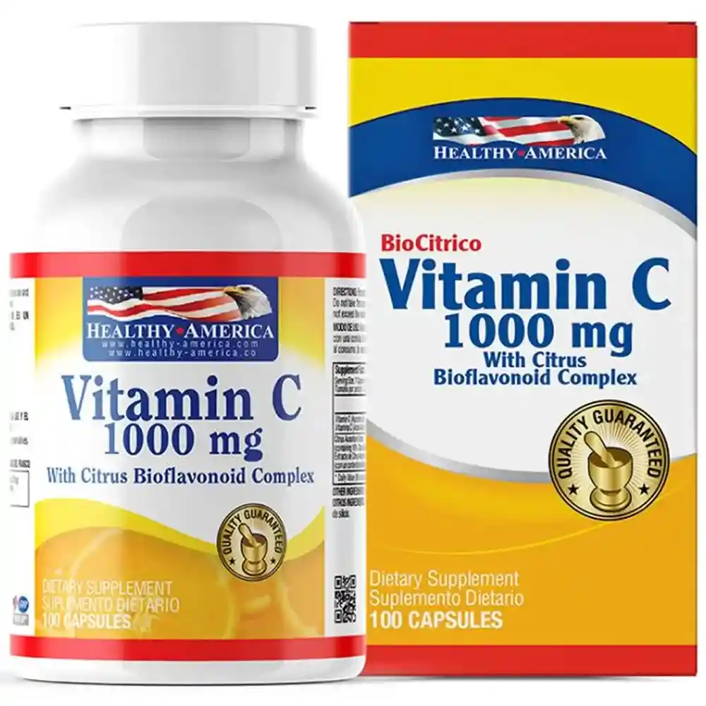Vitamin C 1.000 Plus Bioflavonoides Healthy America 100 Tabletas