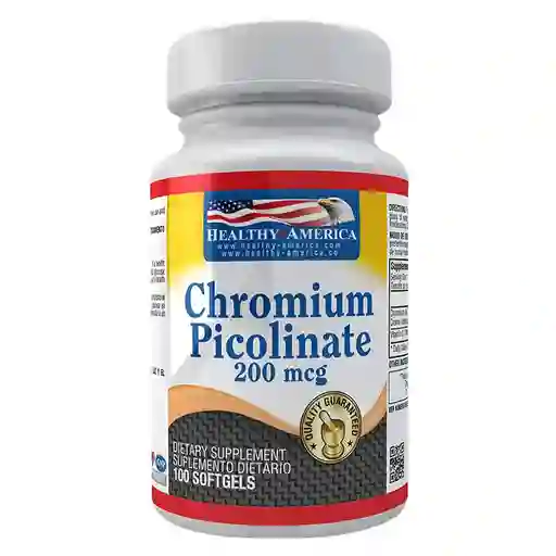 Chromium Picolinate Healthy America 100 Caps 200 Mcg