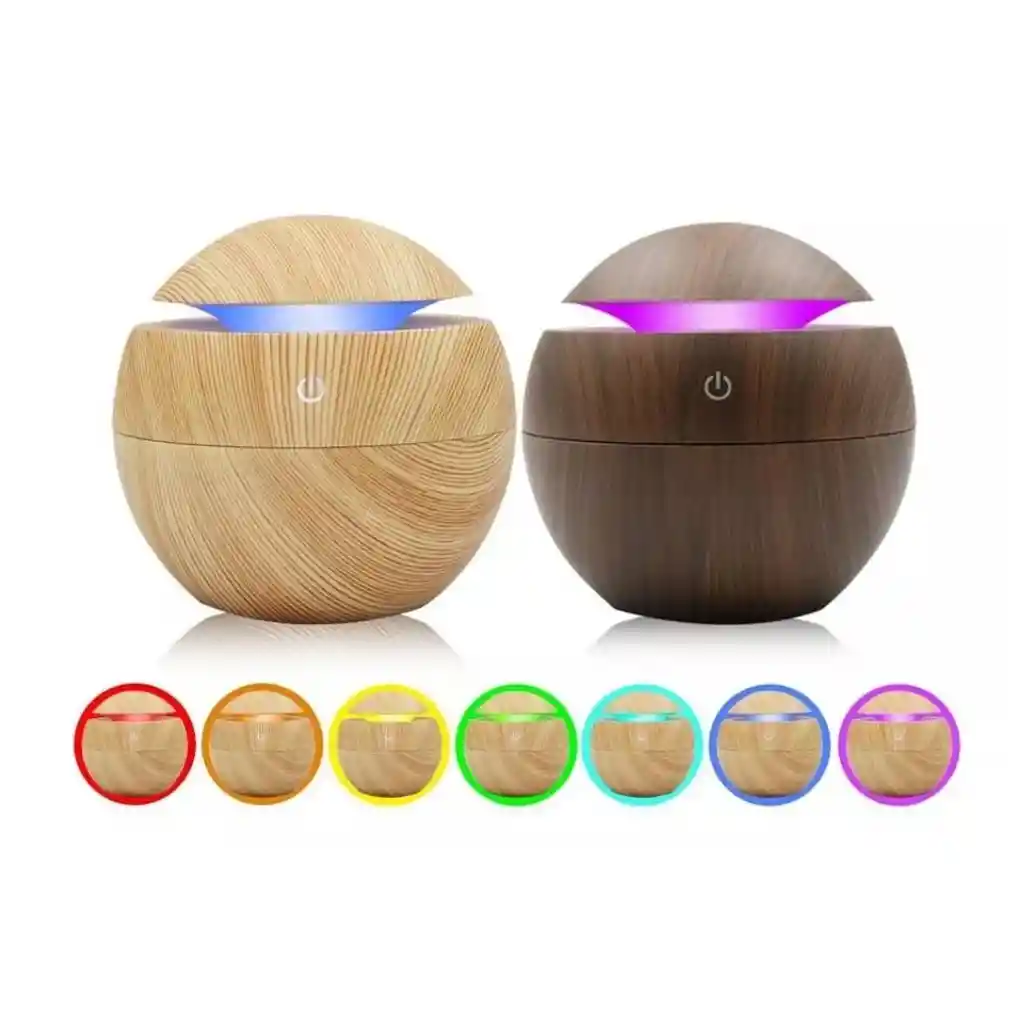 Difusor Aromático Humidificador Led 160ml + Esencia