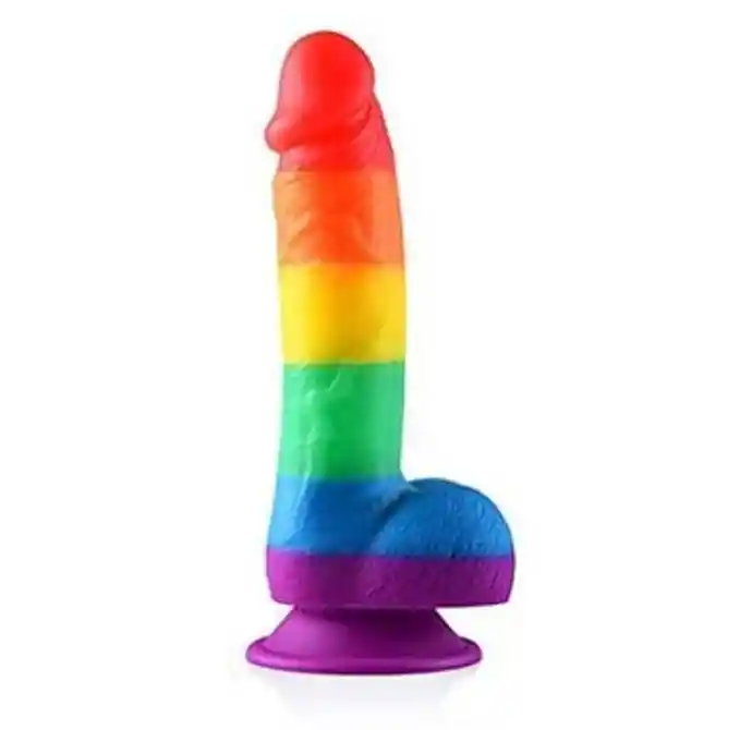 Consolador Arcoiris Pene 20cm Flexible Adulto Chupa