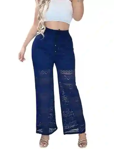 Pantalón Palazzo Encaje (ojalillo) Con Short