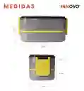 Porta Comidas Lonchera Alimentos 2 Niveles Doble Compartimiento Gris Innovo Home