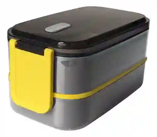 Porta Comidas Lonchera Alimentos 2 Niveles Doble Compartimiento Gris Innovo Home