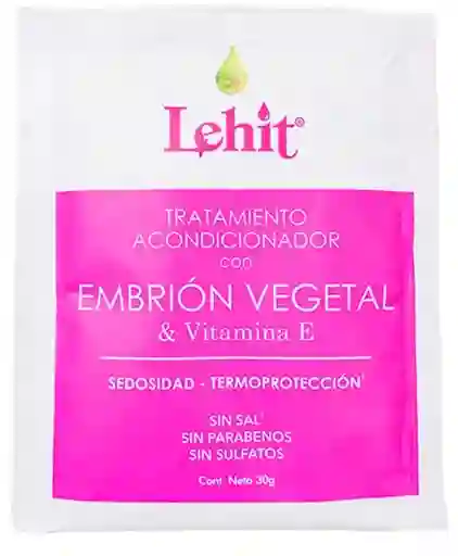 Tratamiento Acondicionador Capilar, Embrion Vegetal Y Vitamina E - Termoprotector 30g Lehit