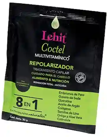 Tratamiento Acondicionador Capilar Repolarizador Coctel Multivitaminico 8 En 1 - 30g Lehit